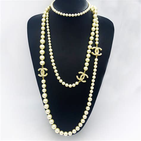 chanel black pearl necklace|chanel pearl necklaces for women.